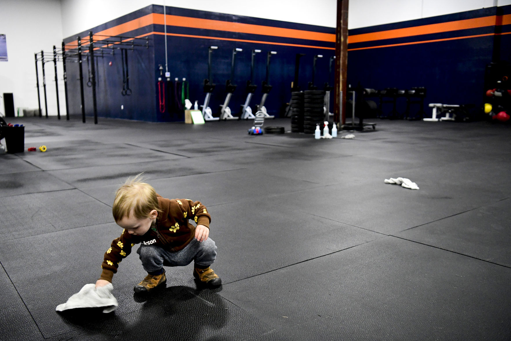 Cleaning the gym